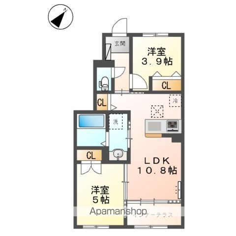 【国立市青柳のアパートの間取り】