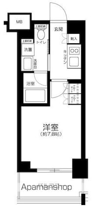 東京都港区六本木３丁目[1K/25.5m2]の間取図