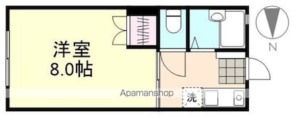 岡山県倉敷市新田[1K/23.18m2]の間取図