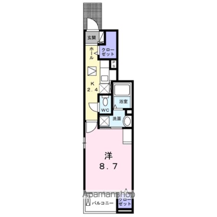 クリアネスＭ　Ⅱ[1K/32.25m2]の間取図