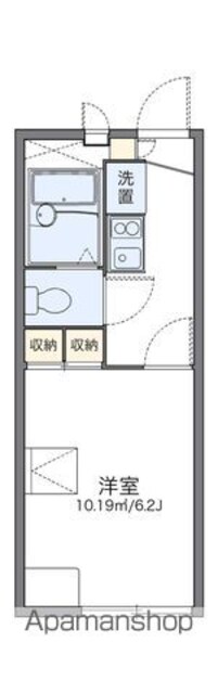 レオパレスＪ・Ｙ[1K/19.87m2]の間取図