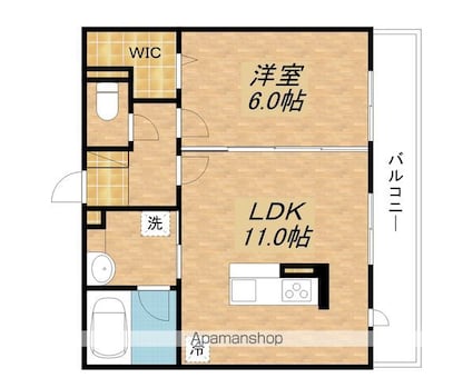 ハイドンホーフ[1LDK/42.55m2]の間取図
