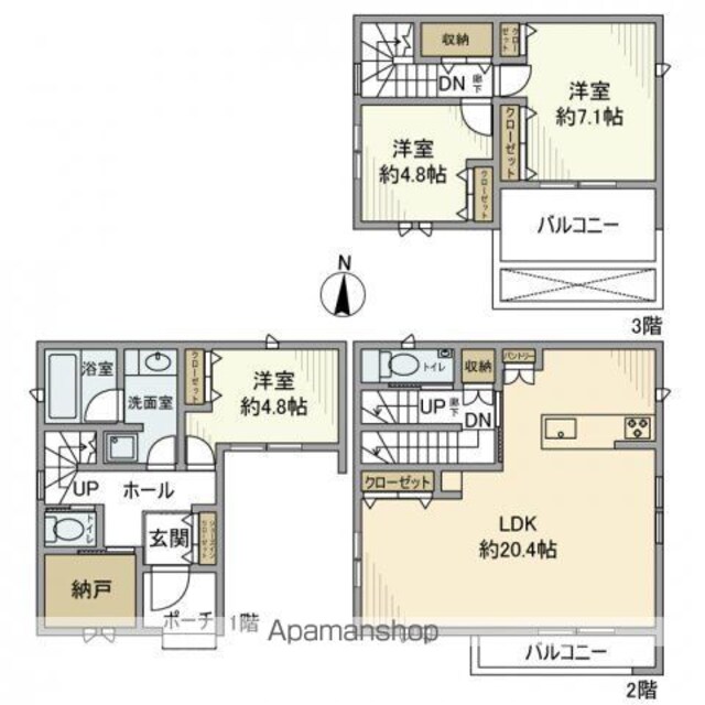 大蔵戸建[3LDK/101.02m2]の間取図