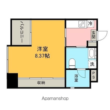 ＧＲＡＮＤＵＫＥ代官町[1K/28.44m2]の間取図
