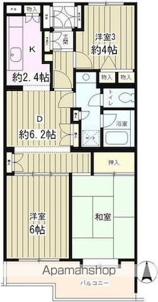 ヒラソル上野毛[3DK/59.29m2]の間取図