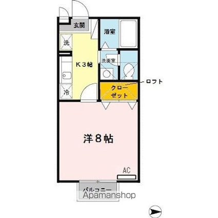 和歌山県和歌山市北出島[1K/26.71m2]の間取図
