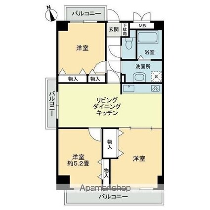 スカール太田[3LDK/65.27m2]の間取図