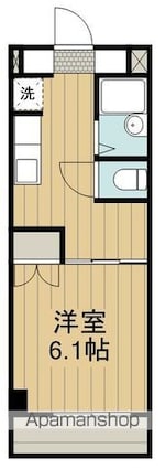 リヴェール昭島[1DK/23.79m2]の間取図