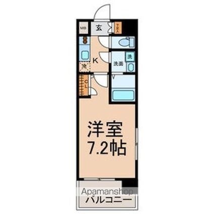 愛知県名古屋市西区名駅２丁目[1K/24.45m2]の間取図