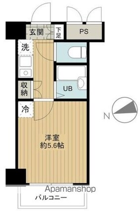 ヴェルステージ大森西[1K/18.29m2]の間取図