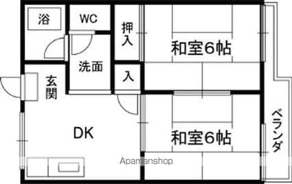 和歌山県和歌山市和歌浦東２丁目[2K/35.3m2]の間取図