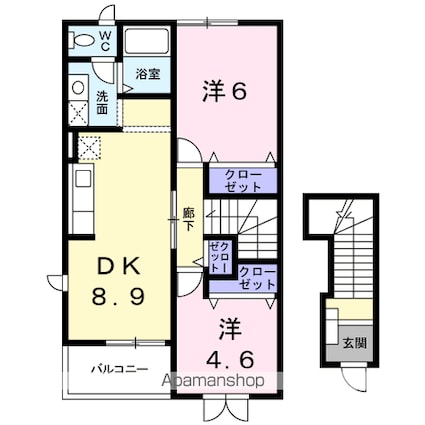 パークスクェア・サイトウＡ[2DK/51.67m2]の間取図