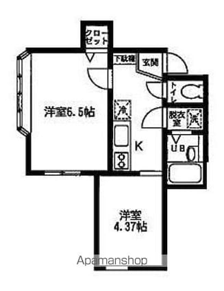 東京都杉並区天沼２丁目[2K/31.6m2]の間取図