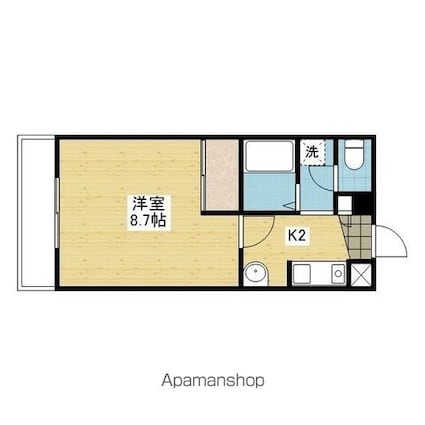 コスモリヴェール[1K/24m2]の間取図
