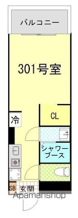 カルム本郷[1R/20.44m2]の間取図