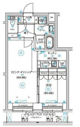 セジョリ中野富士見町[1LDK/40.58m2]の間取図