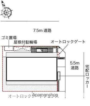 レオパレスアーバン国立[1K/20.81m2]の配置図