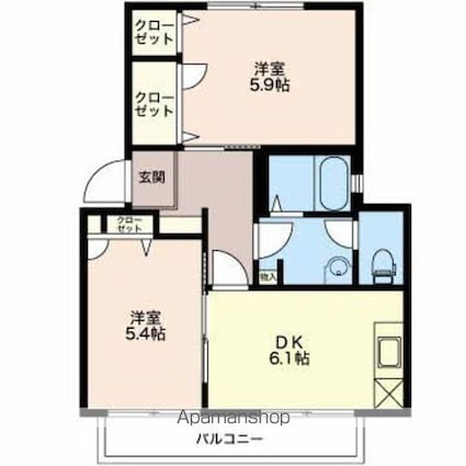 カーサ・マッローネ[2DK/43.75m2]の間取図