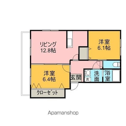 グリュックハイム[2LDK/61.12m2]の間取図