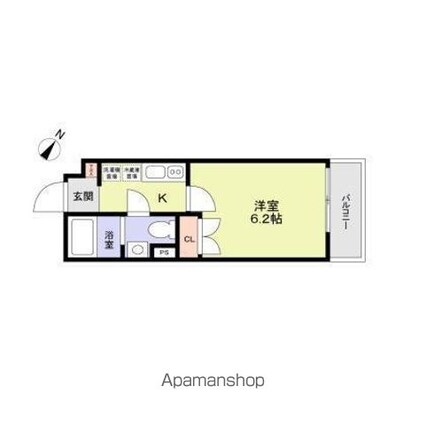ＶＩＳＴＡ　ＡＳＡＧＡＹＡ．Ｎ[1K/20.07m2]の間取図