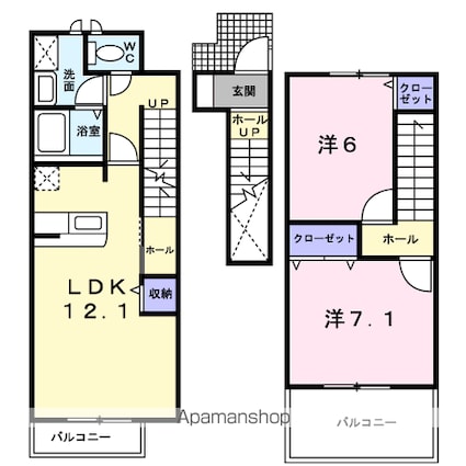 シェソワ太平寺Ⅱ[2LDK/65.64m2]の間取図