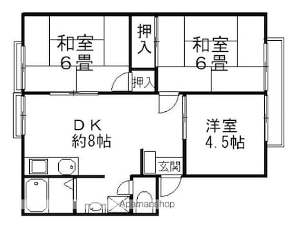 ウィステリアハイム[3DK/51.8m2]の間取図