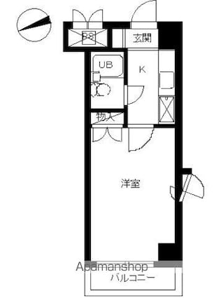 スカイコート八王子[1R/18.09m2]の間取図
