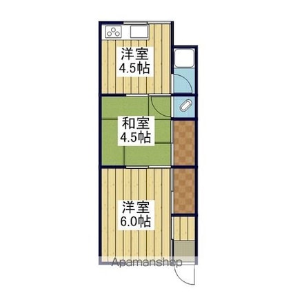 竹岡荘[2DK/36.43m2]の間取図