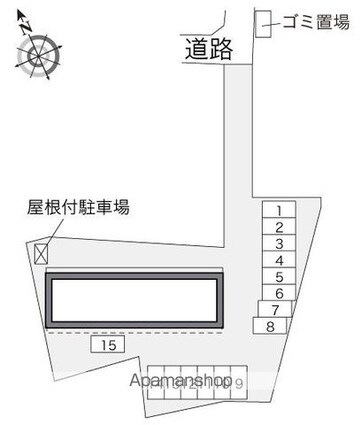 レオパレスリバーサイド下浜田Ⅲ[1K/28.02m2]の配置図