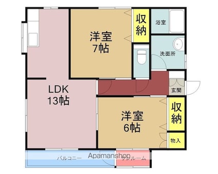 ユートピア大西[2LDK/61.27m2]の間取図