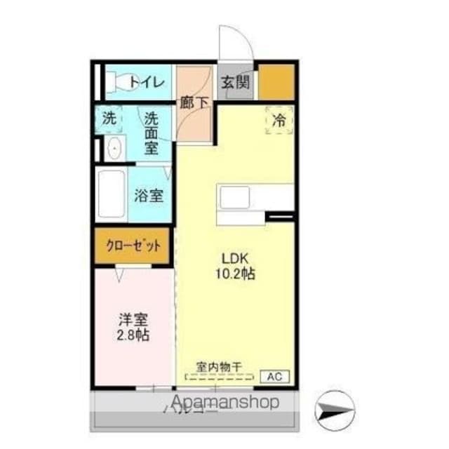 グランドゥール三笠山[1LDK/33.12m2]の間取図