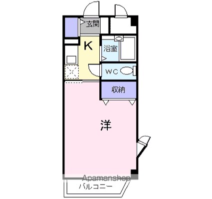セゾン升本[1K/25.02m2]の間取図