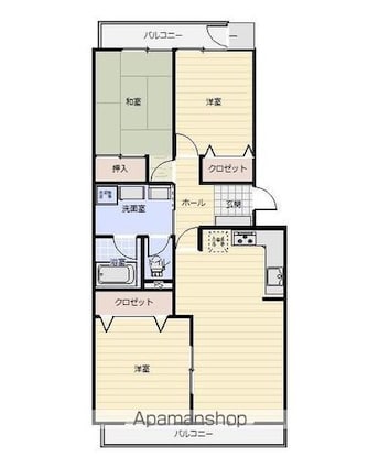 メゾン大山[3LDK/75.58m2]の間取図