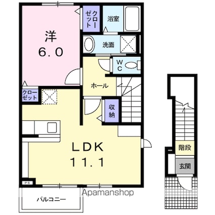 グリーンパレス　勇[1LDK/46.09m2]の間取図