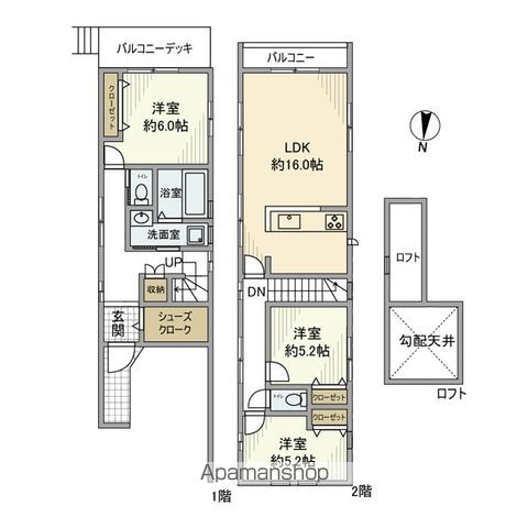 東急東横線 妙蓮寺駅 徒歩7分 2階建 築7年の間取り写真