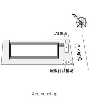 レオパレスＵ＆ＳⅡ[1K/19.87m2]の配置図