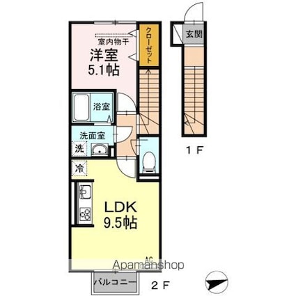 エントピア[1LDK/41.24m2]の間取図
