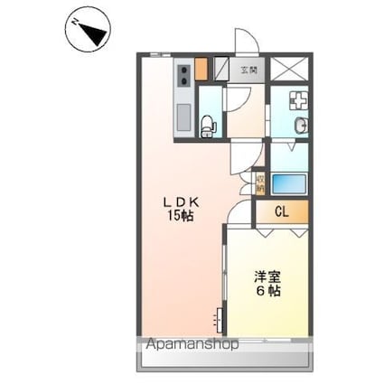 ラベンターナ[2LDK/45.63m2]の間取図