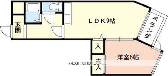 スカイハイツ三木町[1LDK/37.24m2]の間取図