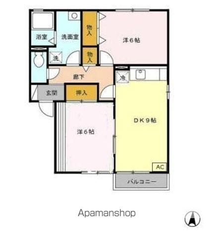 青梅市大門のアパートの間取り