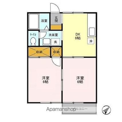 シャルム　Ａ[2DK/40m2]の間取図