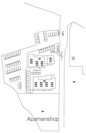 シャーメゾン宇多津　Ｂ棟[3LDK/73.89m2]の配置図