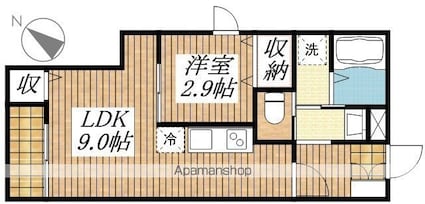 エミ・アミティエ立川羽衣[1LDK/32.7m2]の間取図