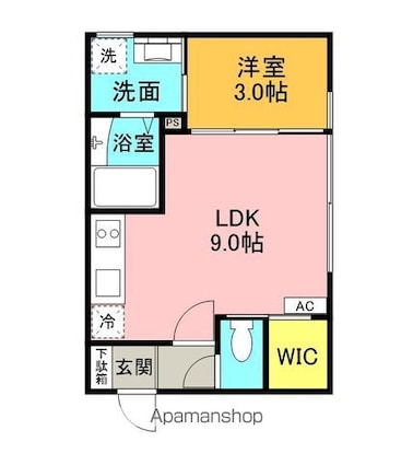 Ｃｌａｉｒ　Ｓｏｌａｒｅ[1LDK/30.3m2]の間取図