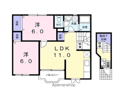 ガーデンヒルズ[2LDK/58.53m2]の間取図