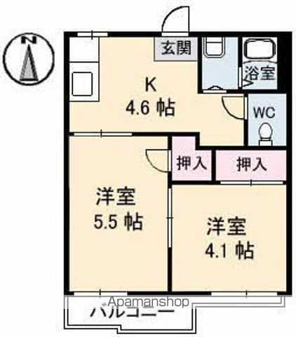 ハイツあかね B棟の間取り写真