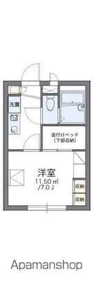 レオパレス八千代[1K/19.87m2]の間取図