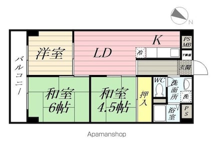 富士パークビル[3DK/53.5m2]の間取図