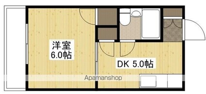 広島県広島市西区三滝本町２丁目[1DK/21.42m2]の間取図