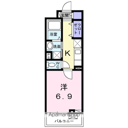 ラー　カイラム[1K/26.9m2]の間取図